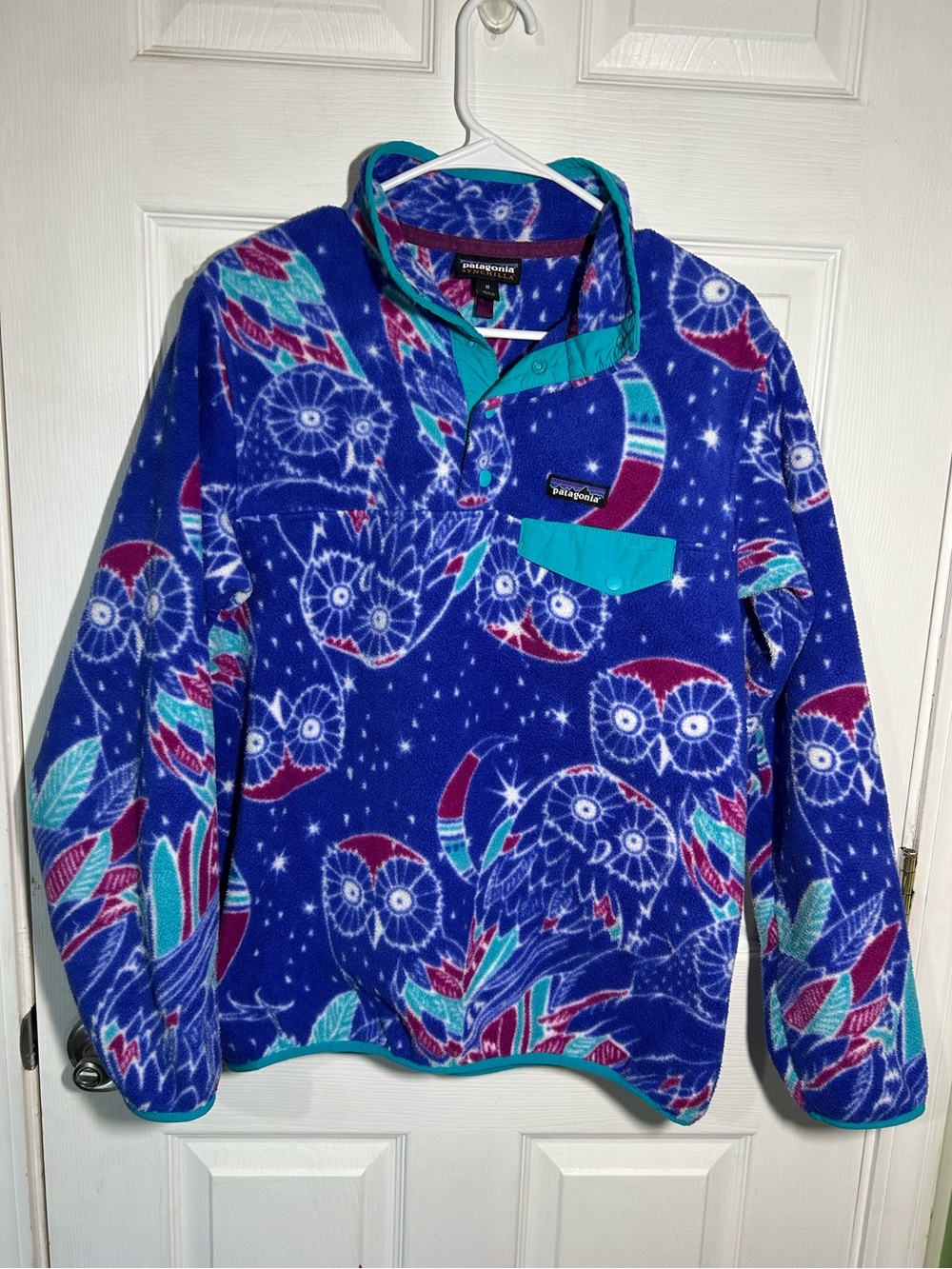Patagonia Synchilla Snap-T Fleece Harvest Moon Owl Blue Teal Size Medium